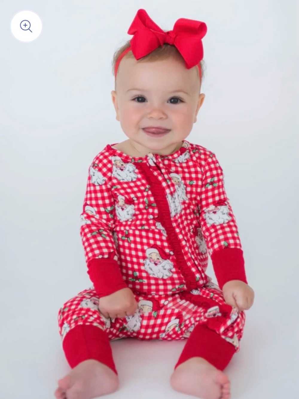 NWT Rufflebutts Bamboo Dear Santa one piece convertible zip pajamas